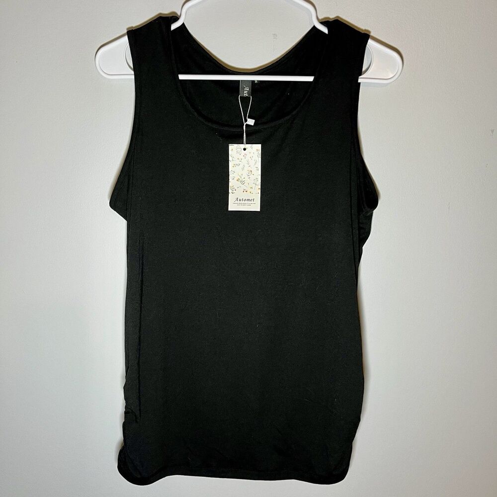 NWT Automet Solid Black Casual Tank Top Women’s Size M